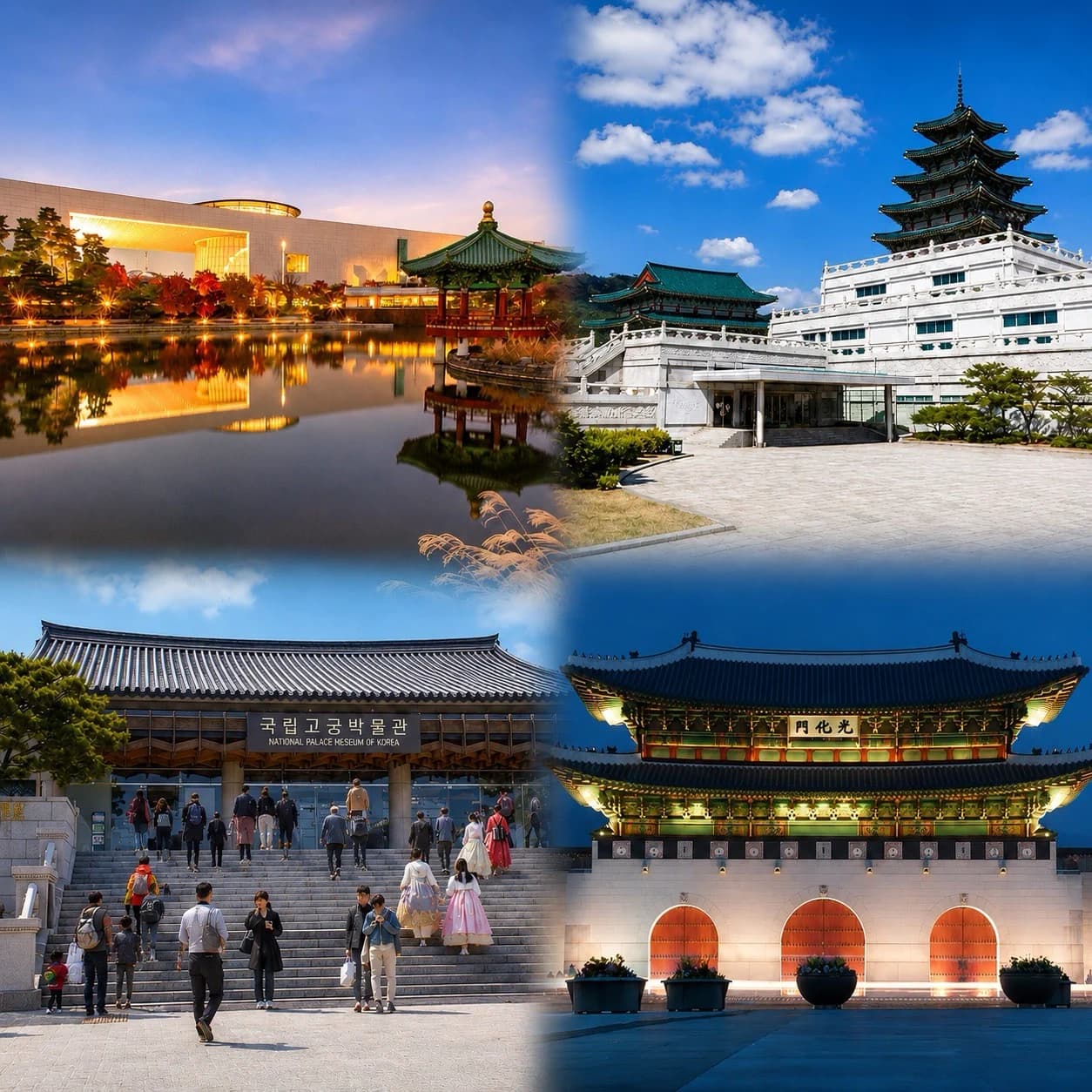 A traveler listening to a Korea museum audio guide
