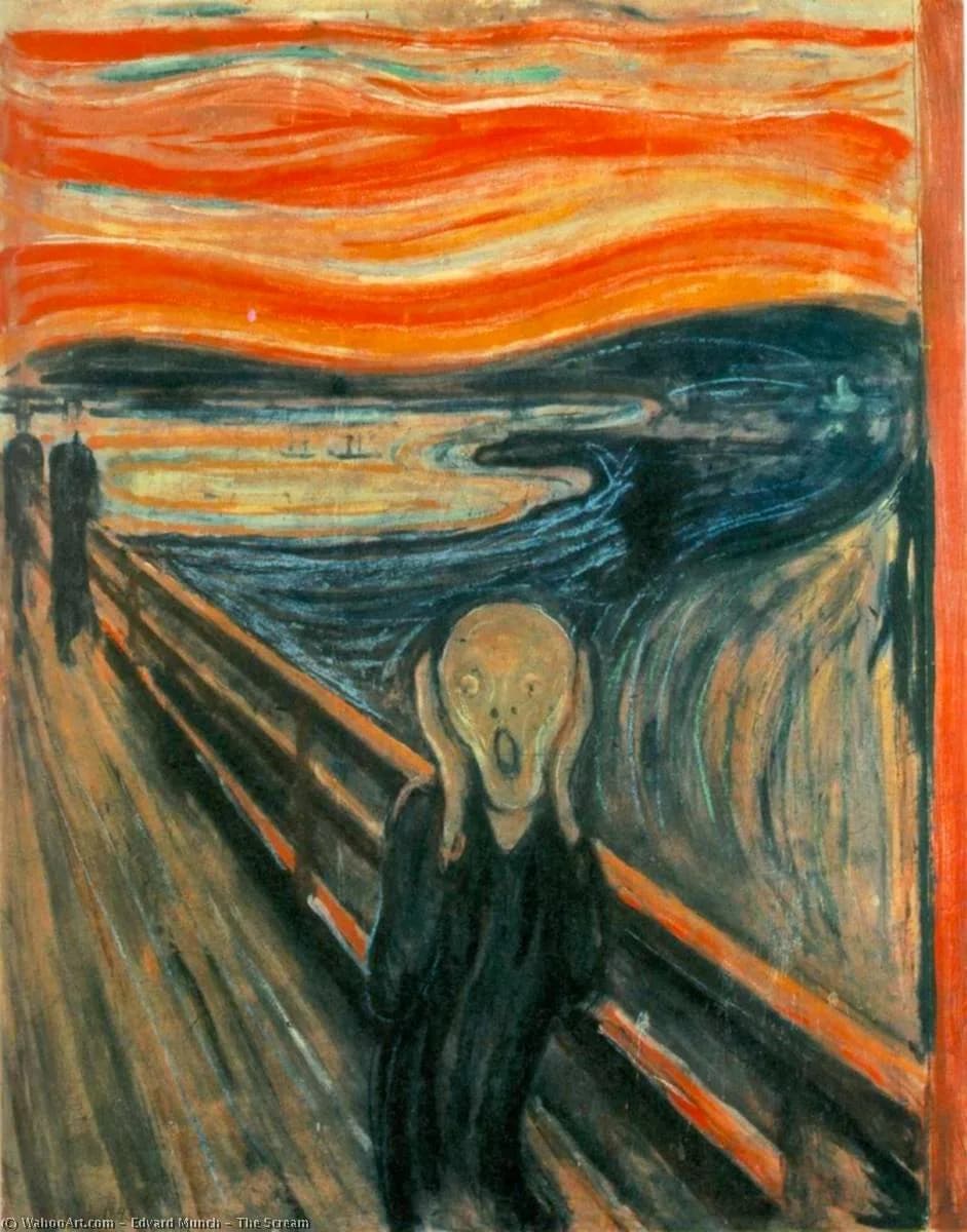 에드바르 뭉크, 절규. 표현주의의 배경과 시각 언어를 살펴보는 이미지.